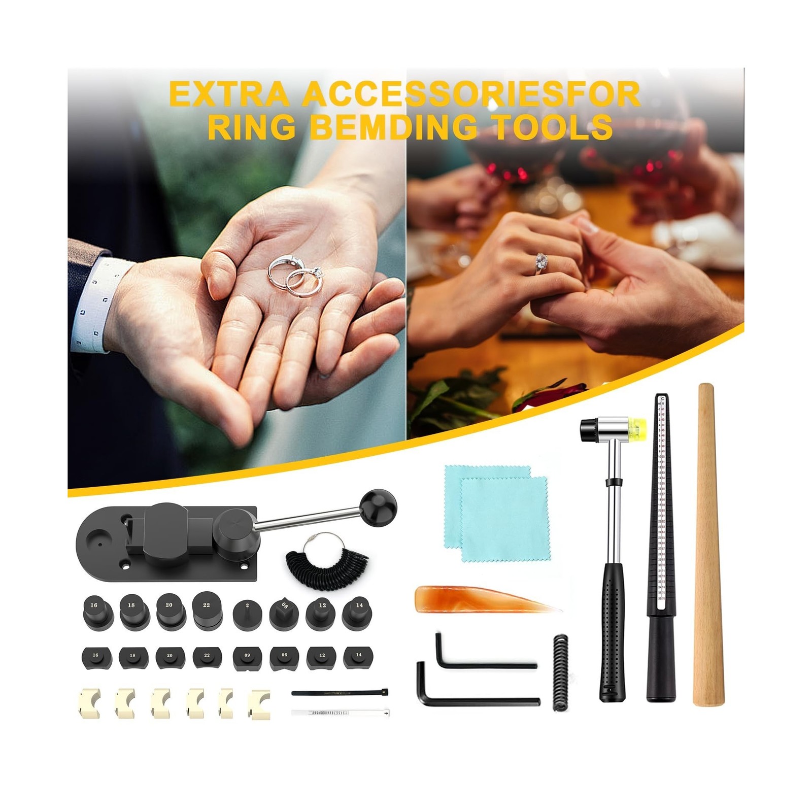 GAXPAK Ring Bender Tool, Spoon RingMaker Machine Jewelry Making Kit with Nylo...
