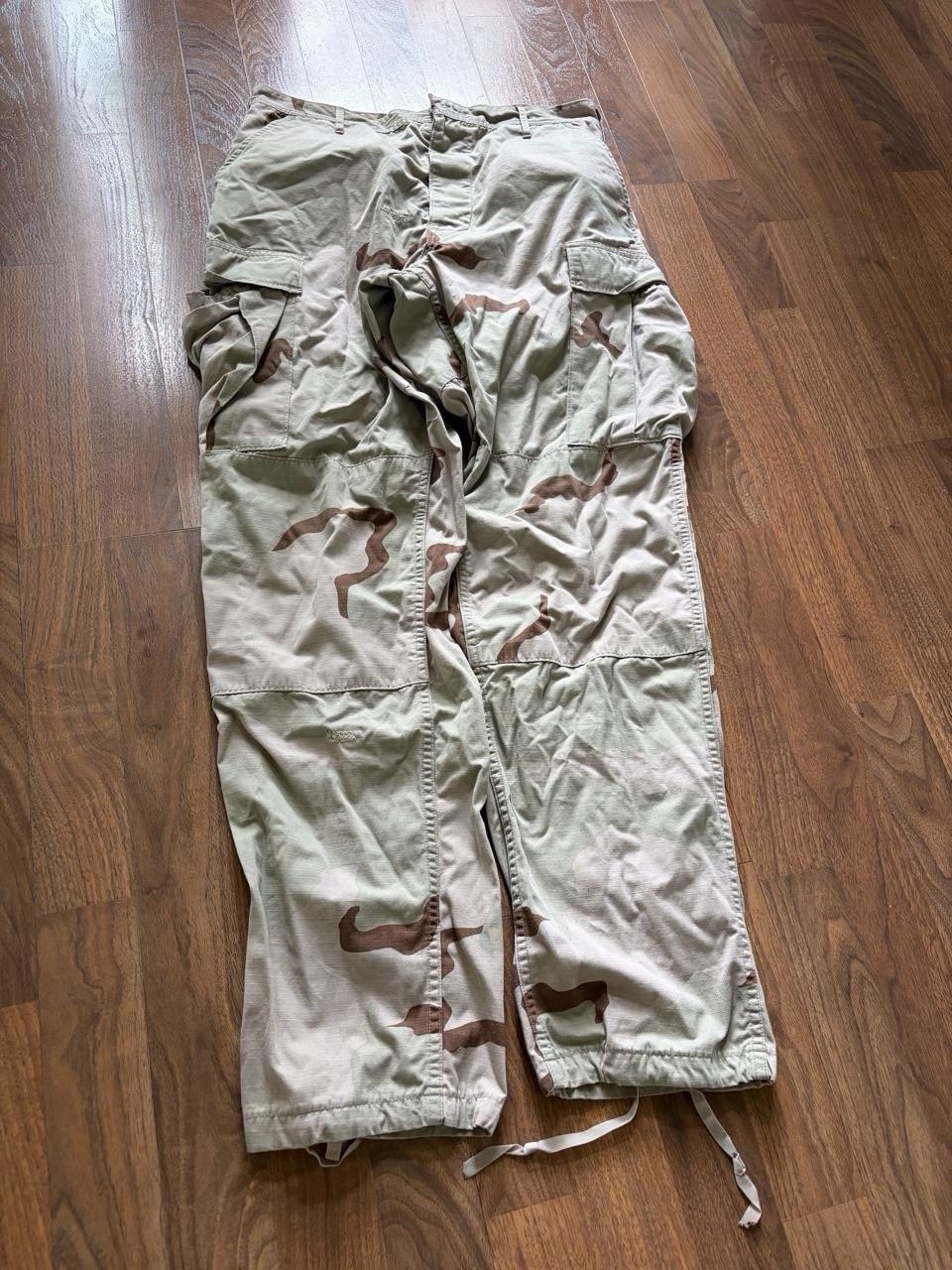 Vintage US Military 3 Color Desert Camo Cargo Pants Medium Long 31-35x32-36 DCU