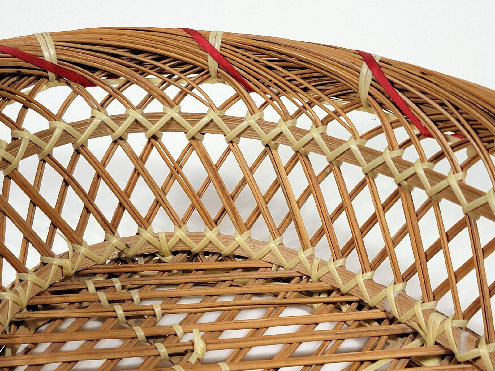 Decorative Wicker & Bamboo Open-Weave Bread Basket 12"x8"