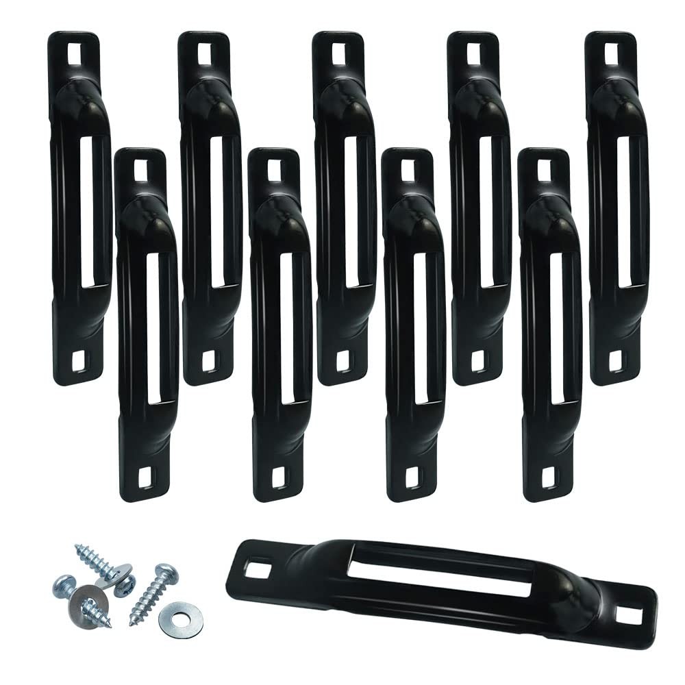 lifgarfe 10pcs Tie Down Slot Strap Anchors Fit 5.78 inches x 1 inch, Black