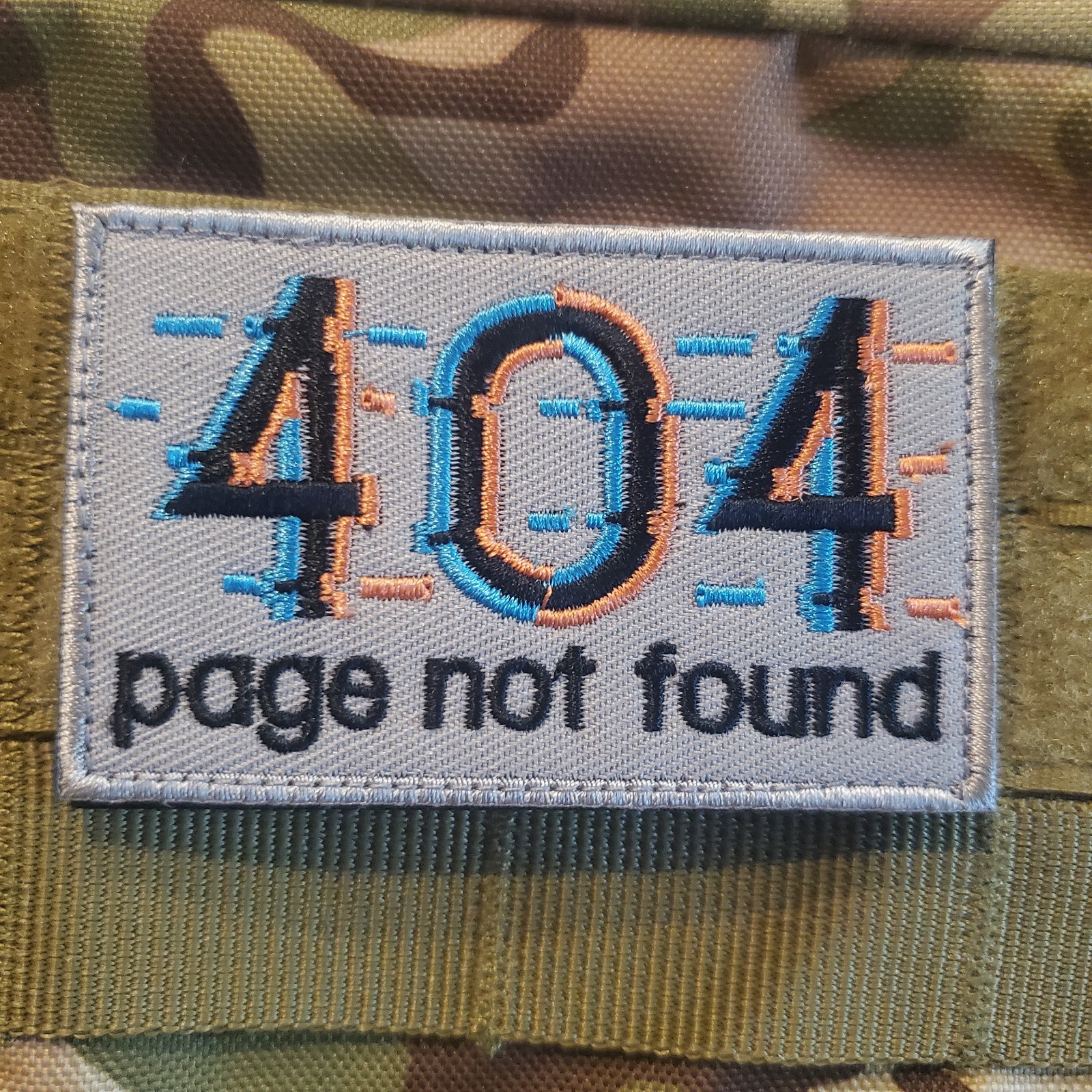 404 PAGE NOT FOUND Fun Sarcastic Tactical Morale Patch Hook and Loop
