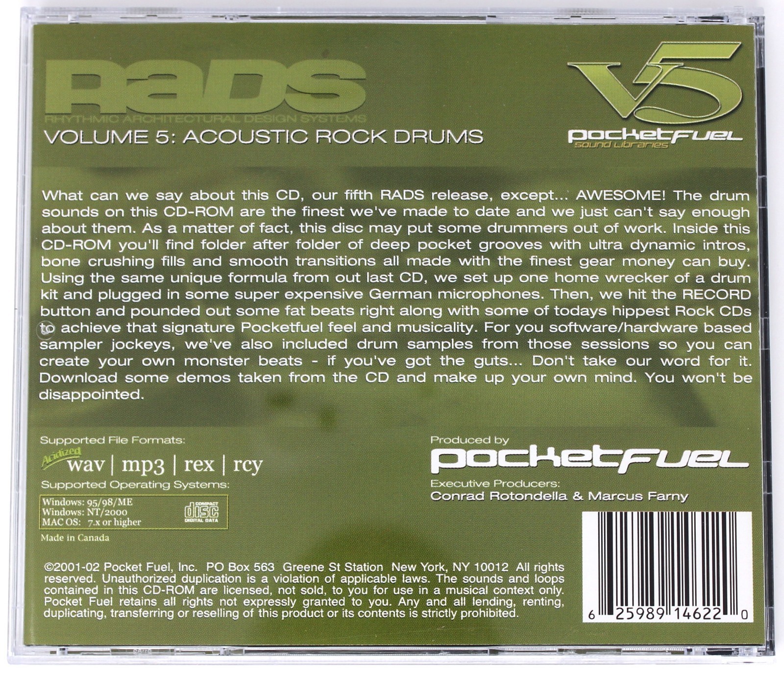 Pocket Fuel Rythmic Architectural Design Systems Vol 5 Sound Library/Sampling CD