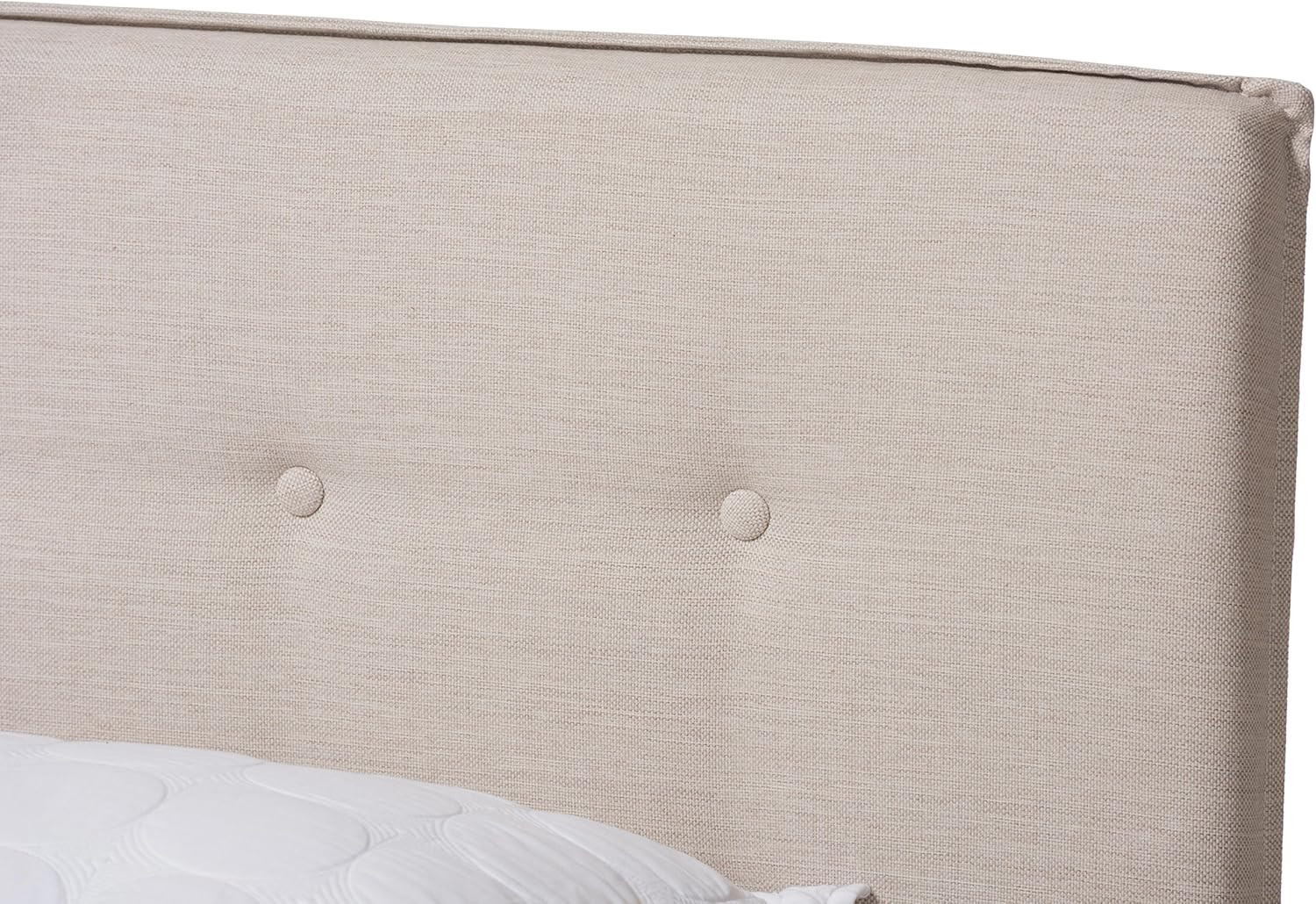 Audrey Light Beige Upholstered Full Size Bed - Modern Contemporary Design