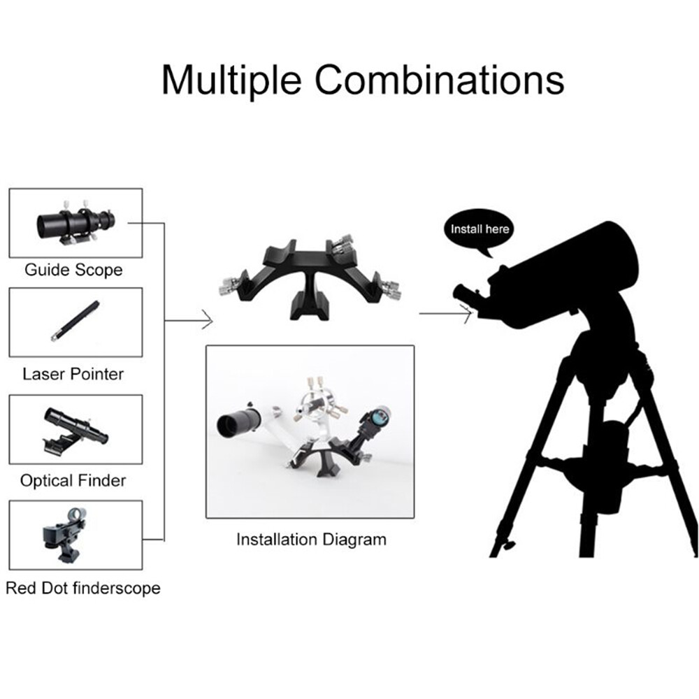 Multi-Function Finderscope Bracket Dual Finder Scope Mounting Bracket Telescope