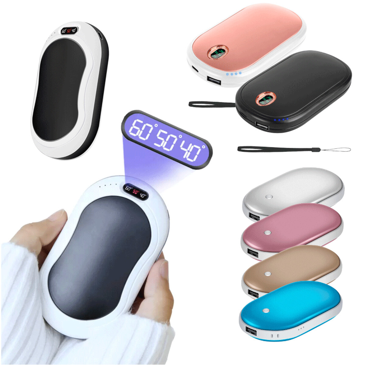 10000mAh Rechargeable Hand Warmer USB Power Bank Electric Heater Pocket Warmers