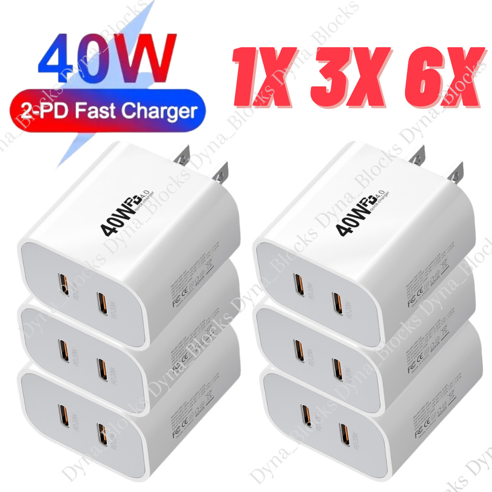 40W Fast Charger Block USB Type C Wall Power Adapter For iPhone 15 14 13 12 Lot