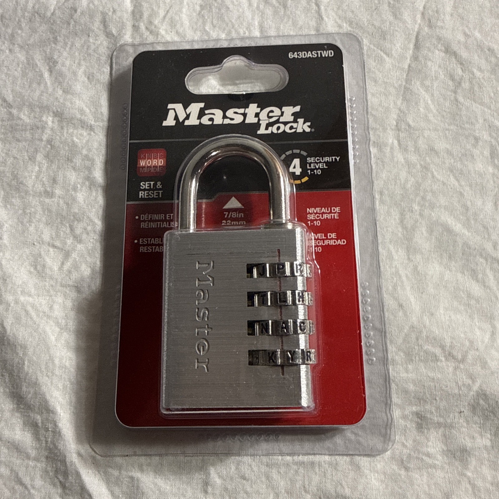 Master Lock 643dastwd 1-9/16" Set Your Own Word Combination Padlock -  NEW