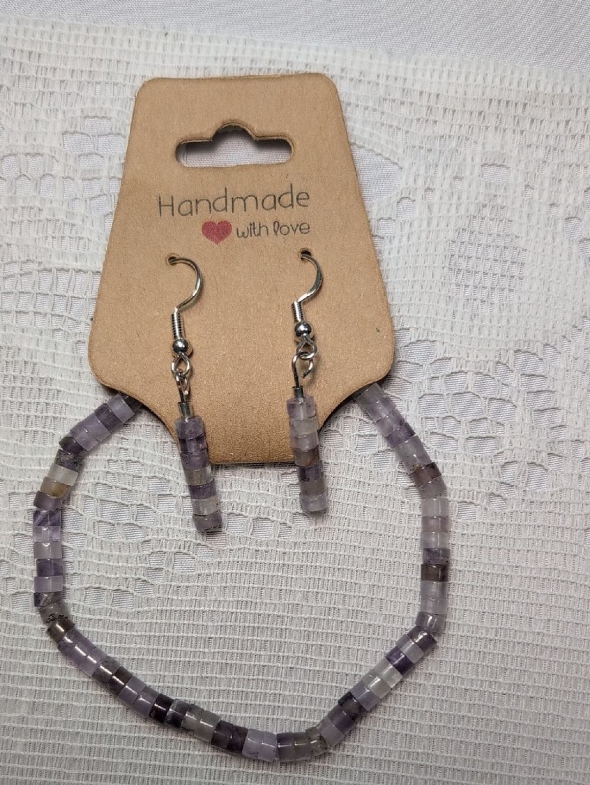 Handmade Amethyst Bracelet And Necklace Set