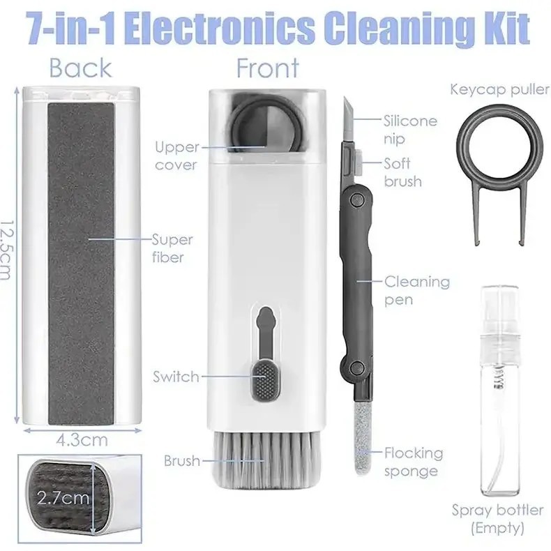 7 in 1 Keyboard Cleaning Kit Earbud Cleaner Pen Screen Brush Tool Laptop PC Set