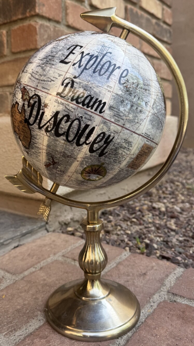 THREE HANDS Corp. Decorative Globe "Explore Dream Discover' 17"