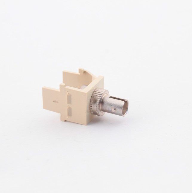 Leviton Ivory Quickport Fiber Optic ST Connector Jack Phosphor Bronze 41084-SIF