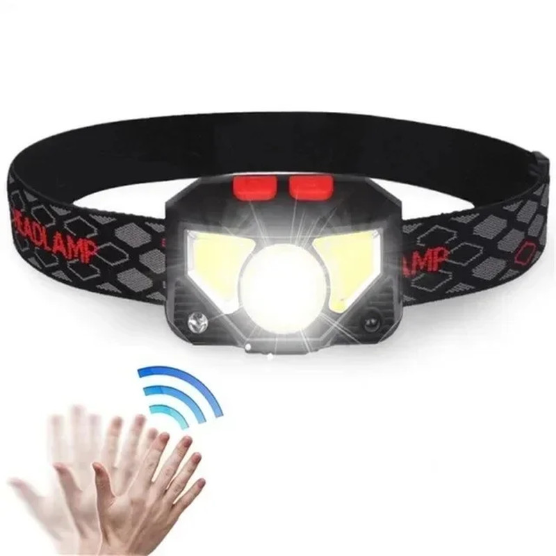 9 Led Strong Light Portable Headlamp USB Rechageable with Motion Sensor Head Lam