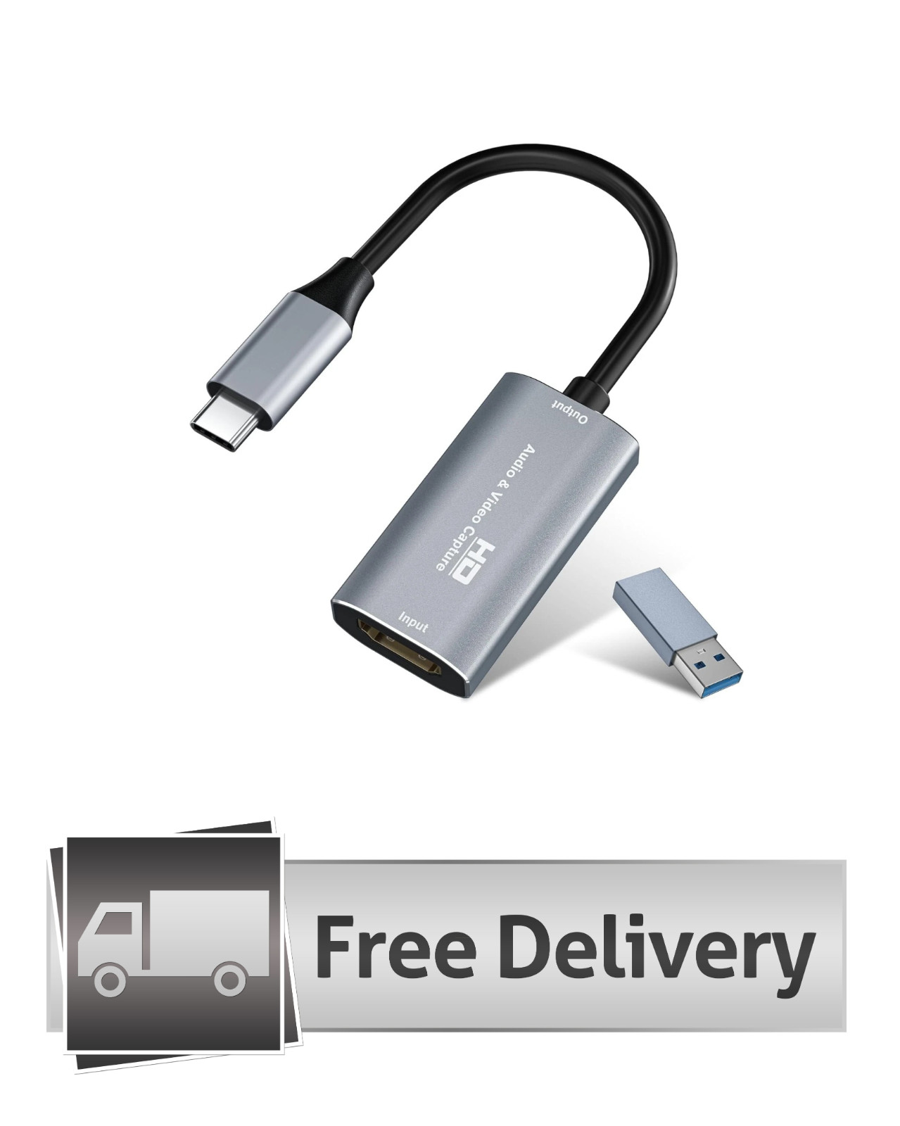 Audio/Video Capture Card, USB3.0 HDMI to USB C, 4K1080p60fps Video/Audio Capture