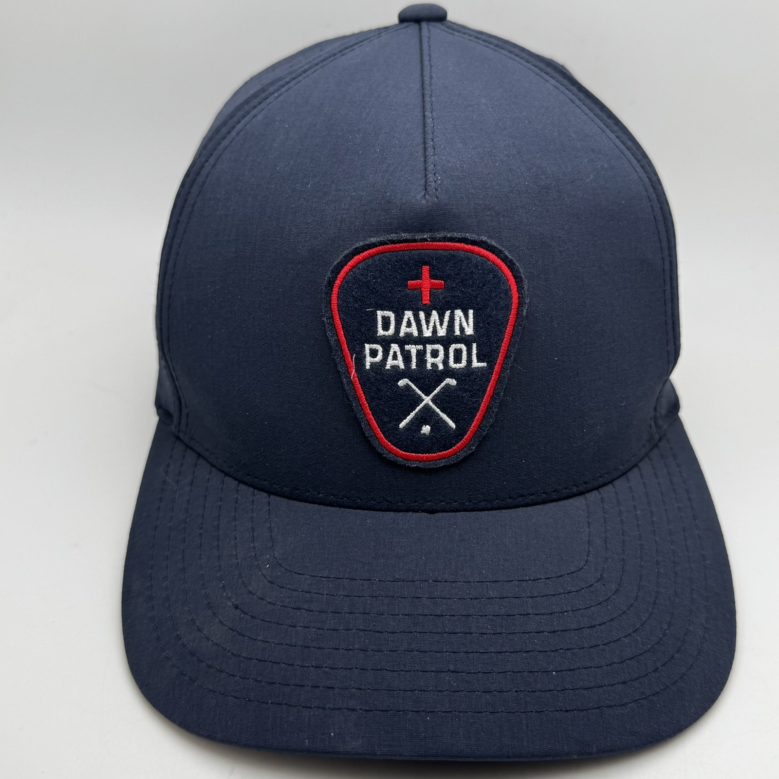 ASHER GOLF Dawn Patrol Snapback Hat Flexfit Tech Performance Navy Blue