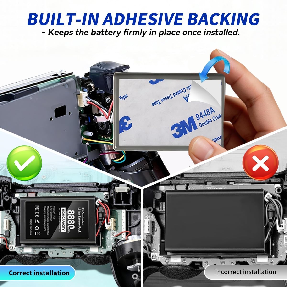 GKHERD 2-Pack 8880mWh PS5 Controller Battery Replacement High Capacity