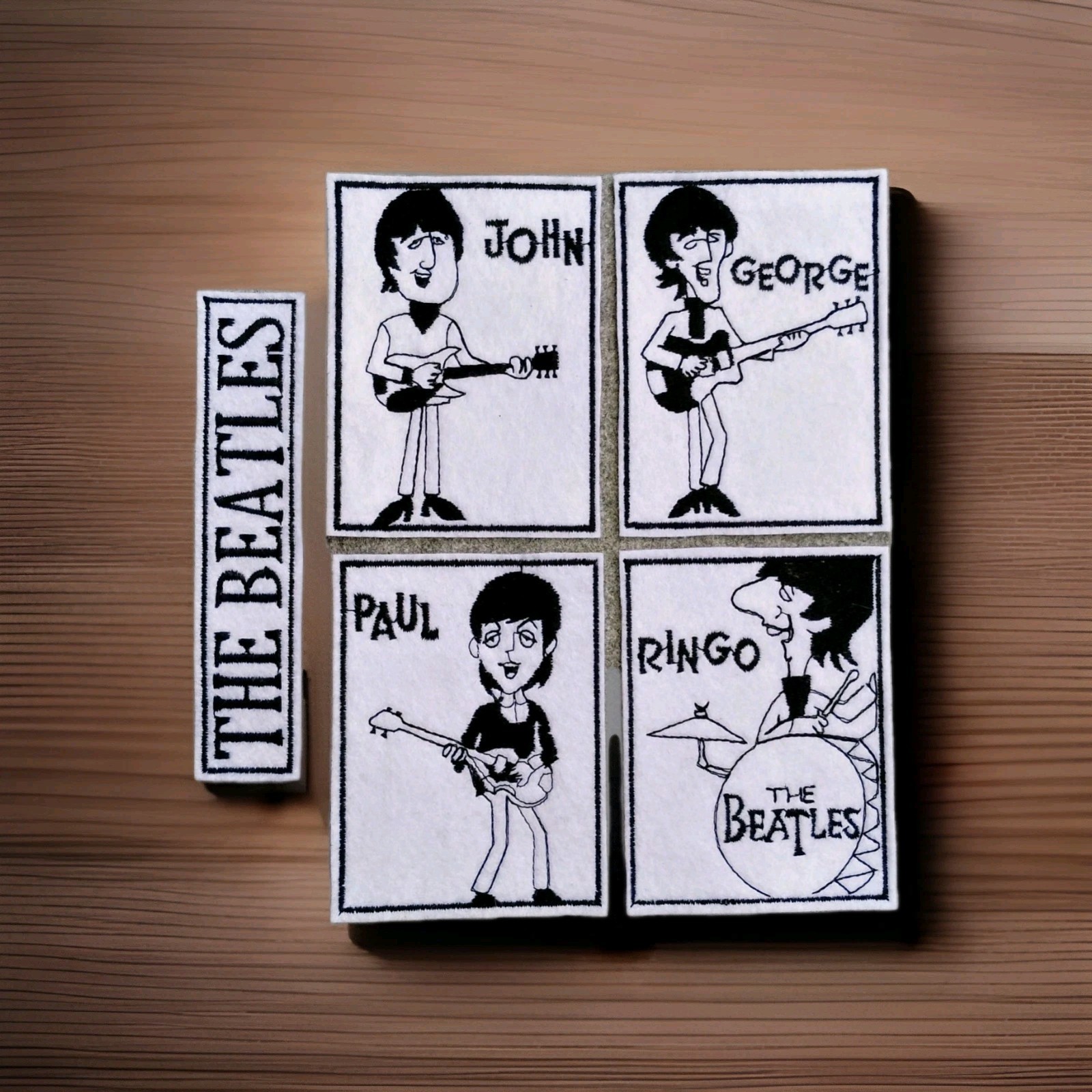 4pcs The Beatles John George Paul Ringo Rock Band Music Embroider Patches Sew on