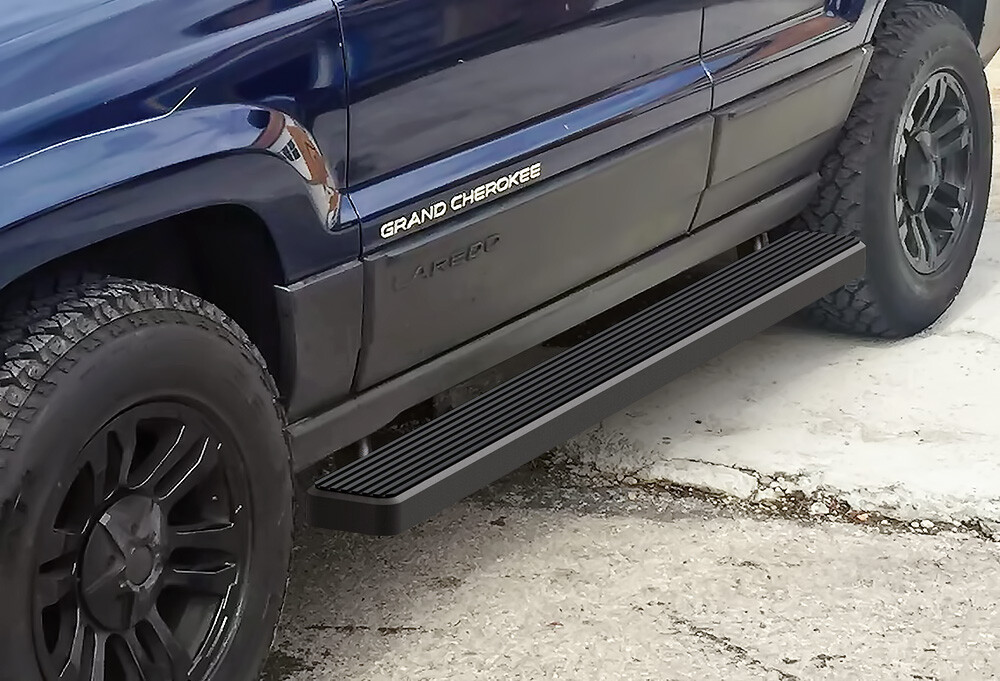 APS Running Boards 5 inches Matte Black Fit 99-04 Jeep Grand Cherokee 4Dr
