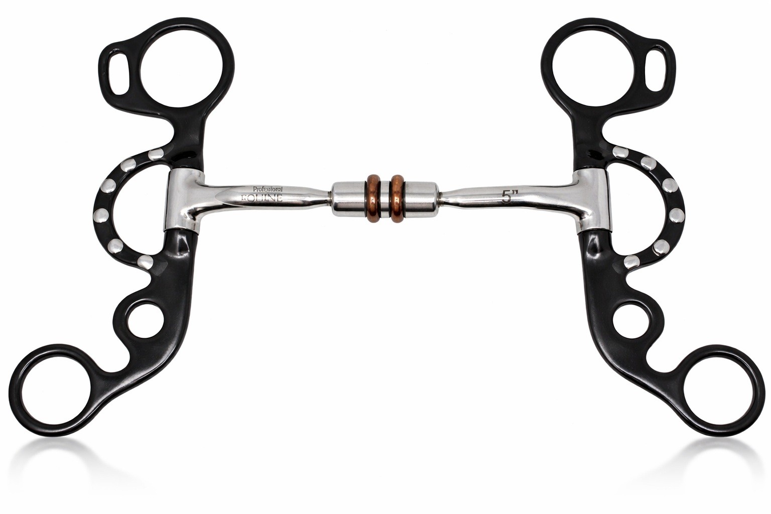 5" Mouth Comfort Jointed Copper Roller Short Shank Snaffle Horse Bit 35660B