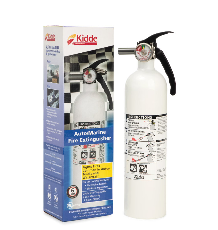 Fire Extinguisher For Car Truck Auto Marine Boat Kidde 3.9Lb 10-B:C Dry chemical