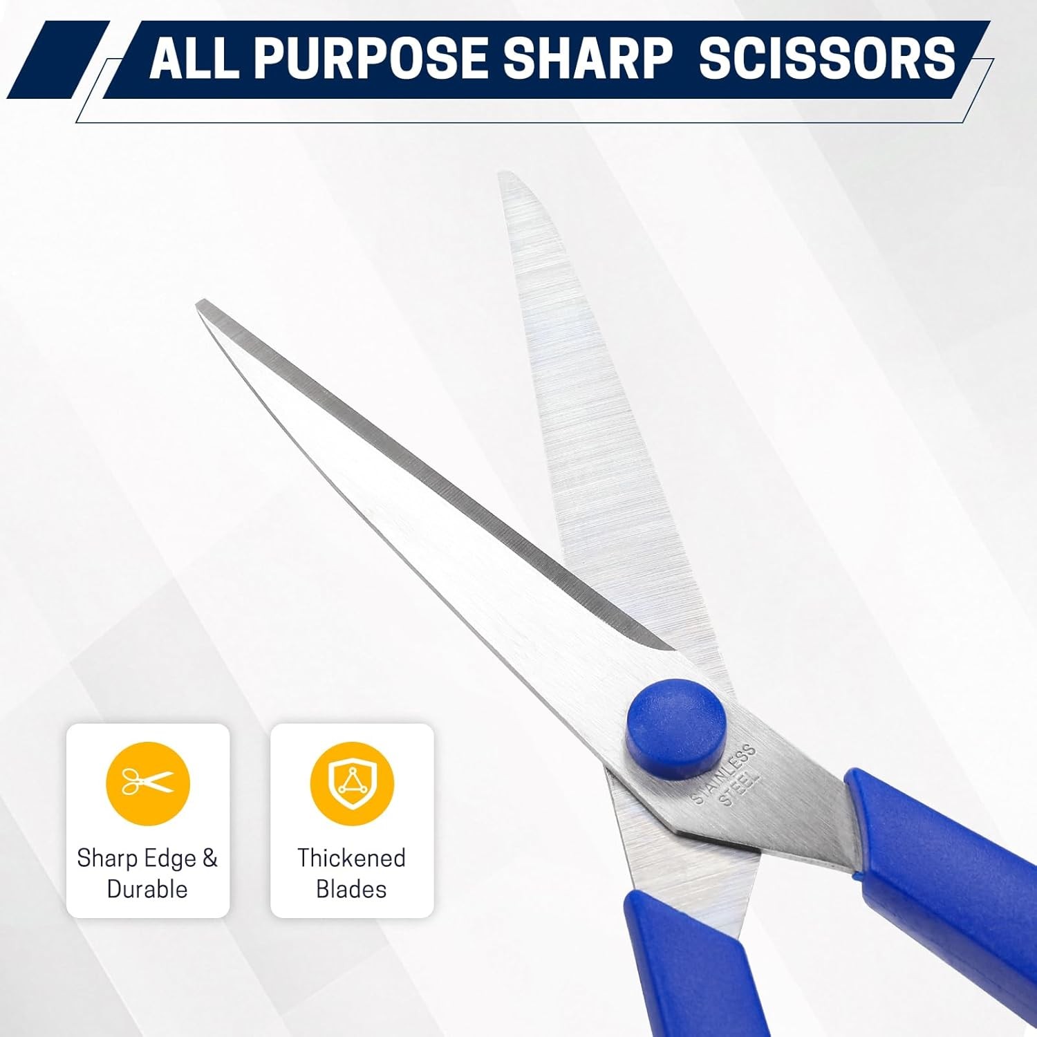 8" 10 Pack All Purpose Heavy Duty Scissors Comfort-Grip Sharp Scissors
