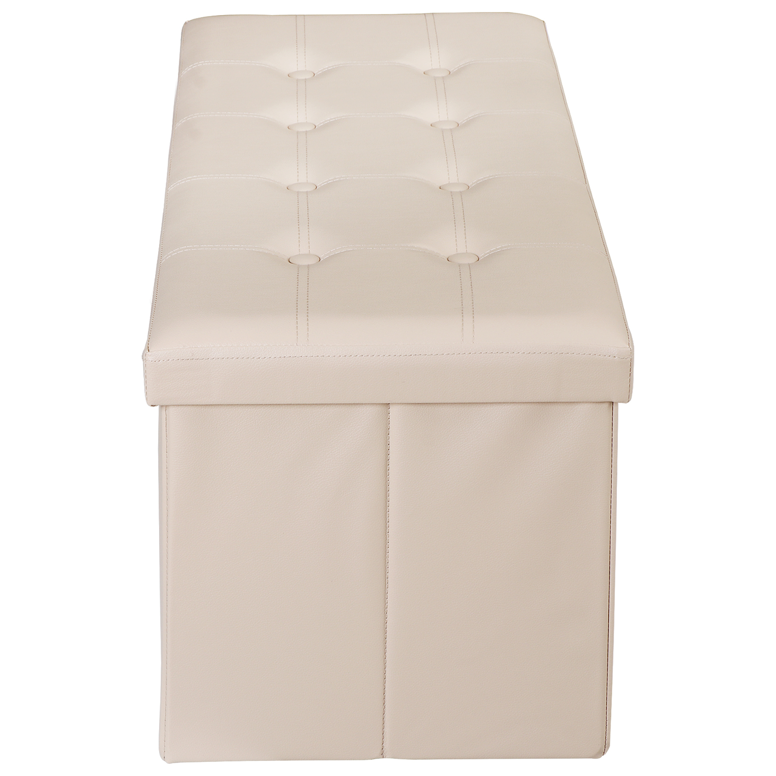43" Folding Storage Ottoman Bench Fireproof Storage Chest Foot Rest Stool 660lbs