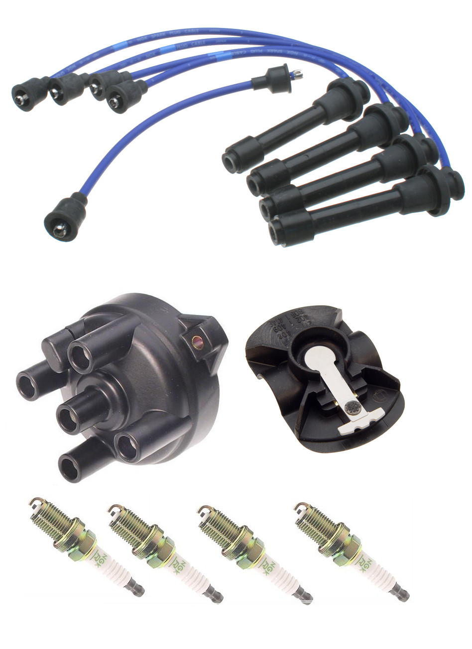 92-95 for Isuzu Sidekick Ignition Japan Cap + Rotor+NGK Spark Plugs+NGK Wire Set
