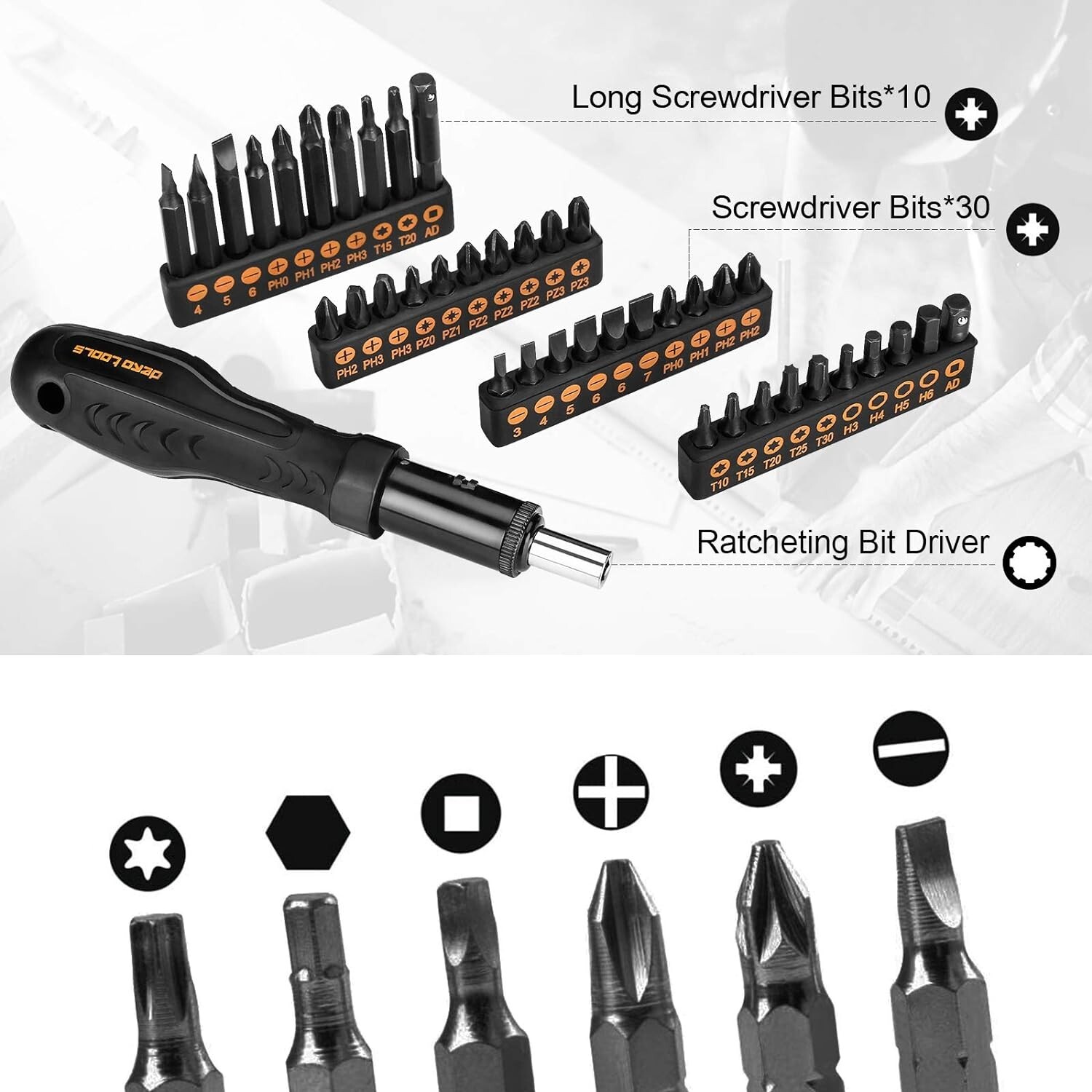 DEKO 218 PCS General Household Hand Tool Set Screwdriver Set,Socket Set