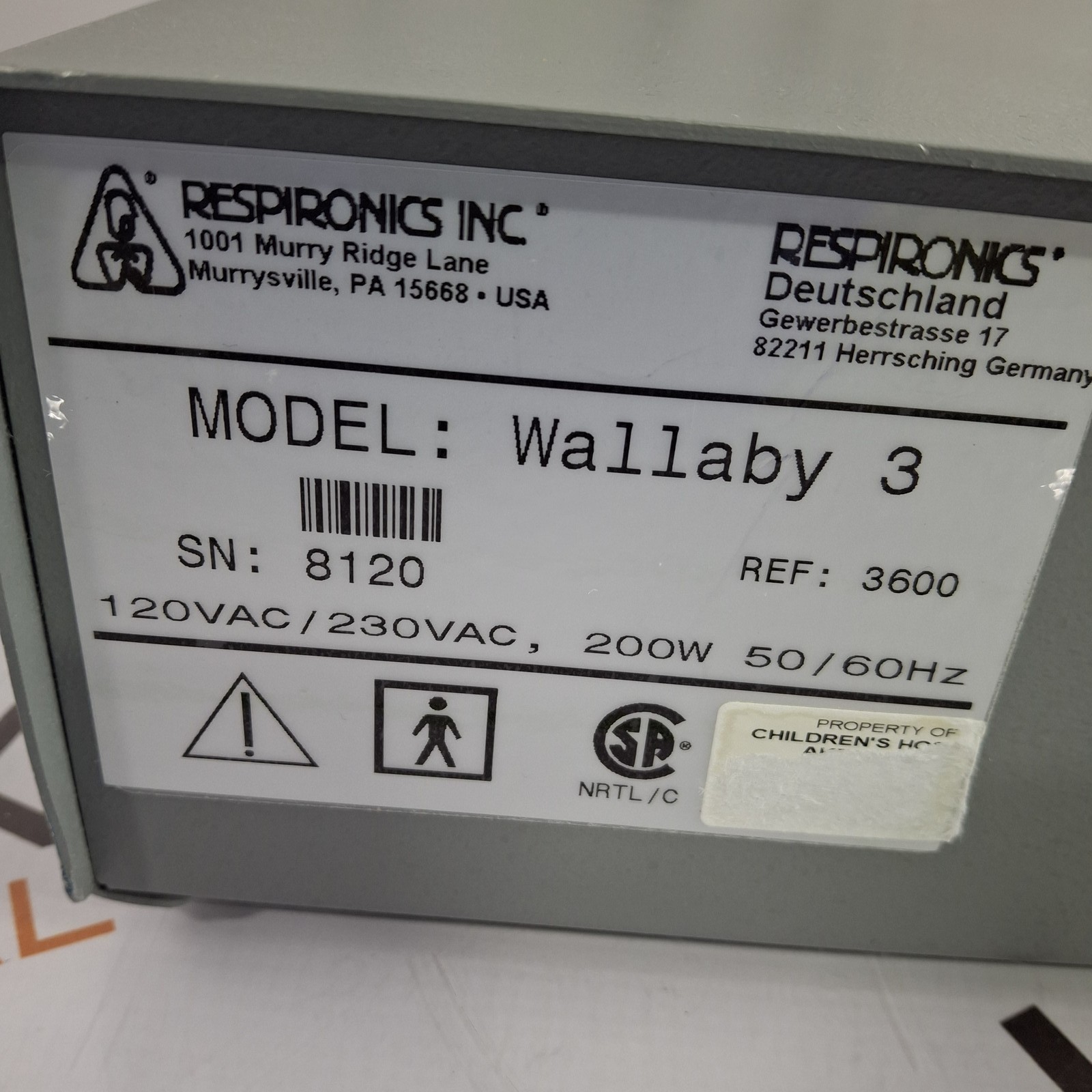 Respironics Wallaby 3 Phototherapy System