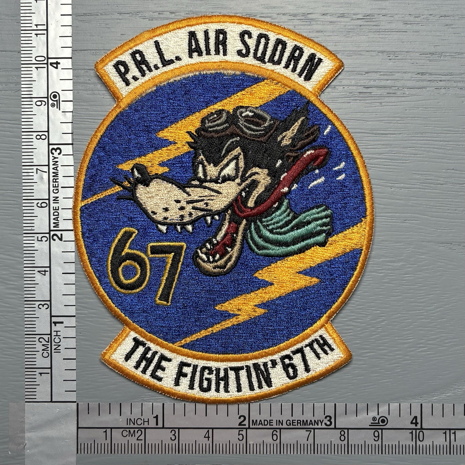 PRL Air SQDRN The Fightin’ 67TH Embroidered Sew-On Patch of Wolf