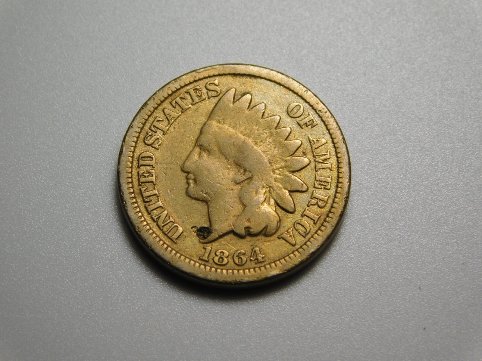 VINTAGE CIVIL WAR US COIN  1864 INDIAN HEAD CENT PENNY