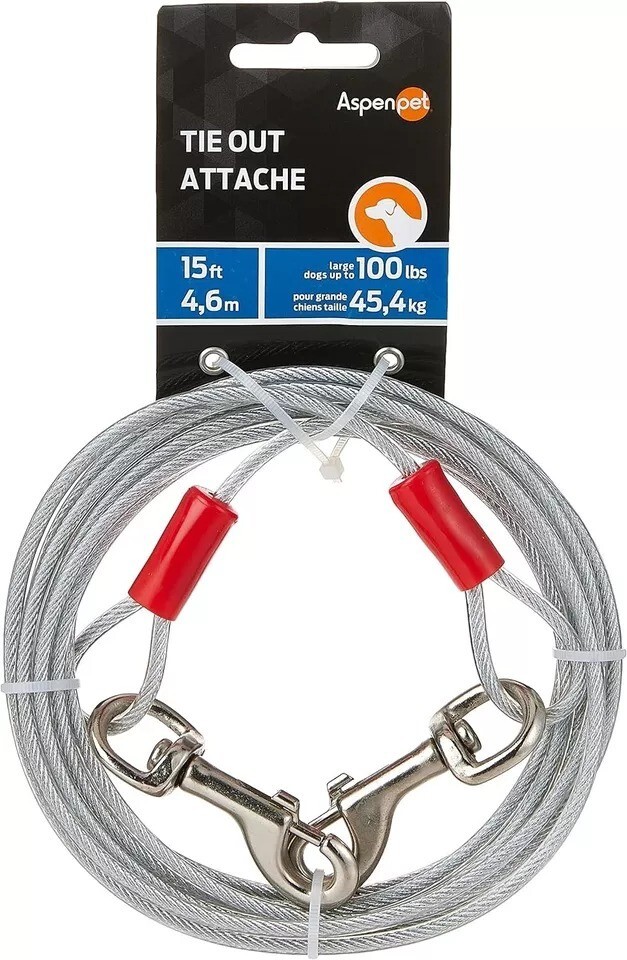 Heavy Duty Pet Dog Tie Out Cable Leash for Large Dog Runner Outdoor up to 15FT