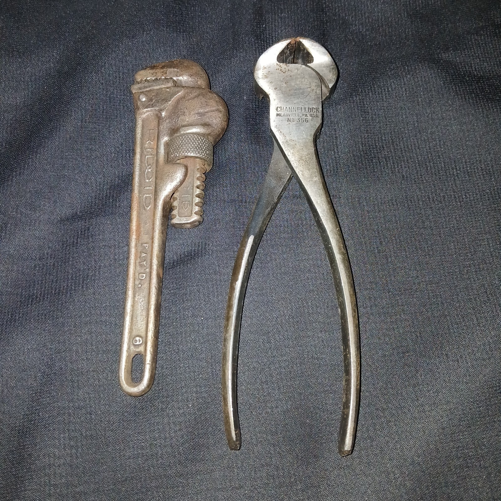 Vintage  Ridgid  6"  Pipe Wrench & Cannel Lock Pliers made in The USA