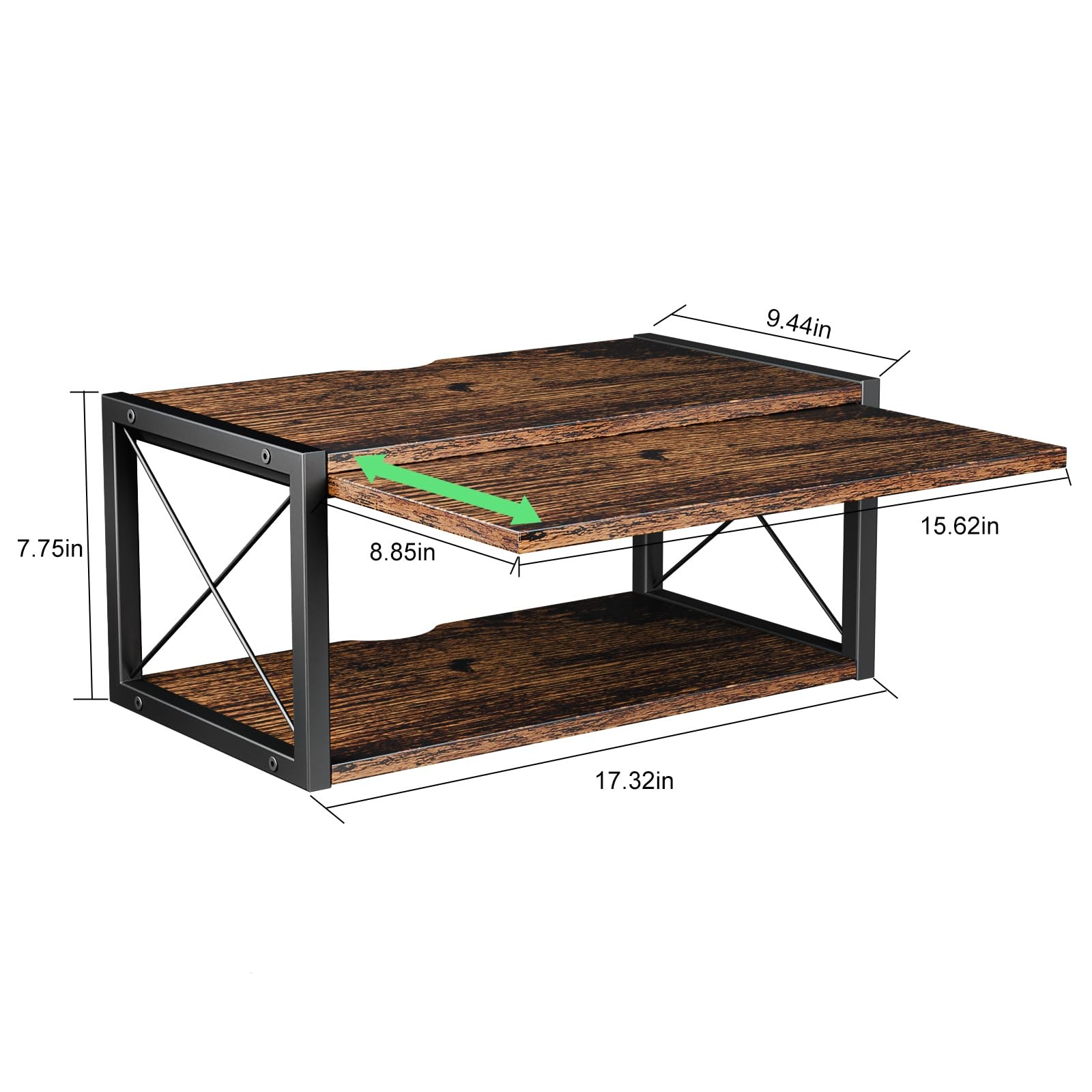 2-Tier Floating Nightstand, Wall Mounted Bedside Table, Wood Bedside Shelf Wa...