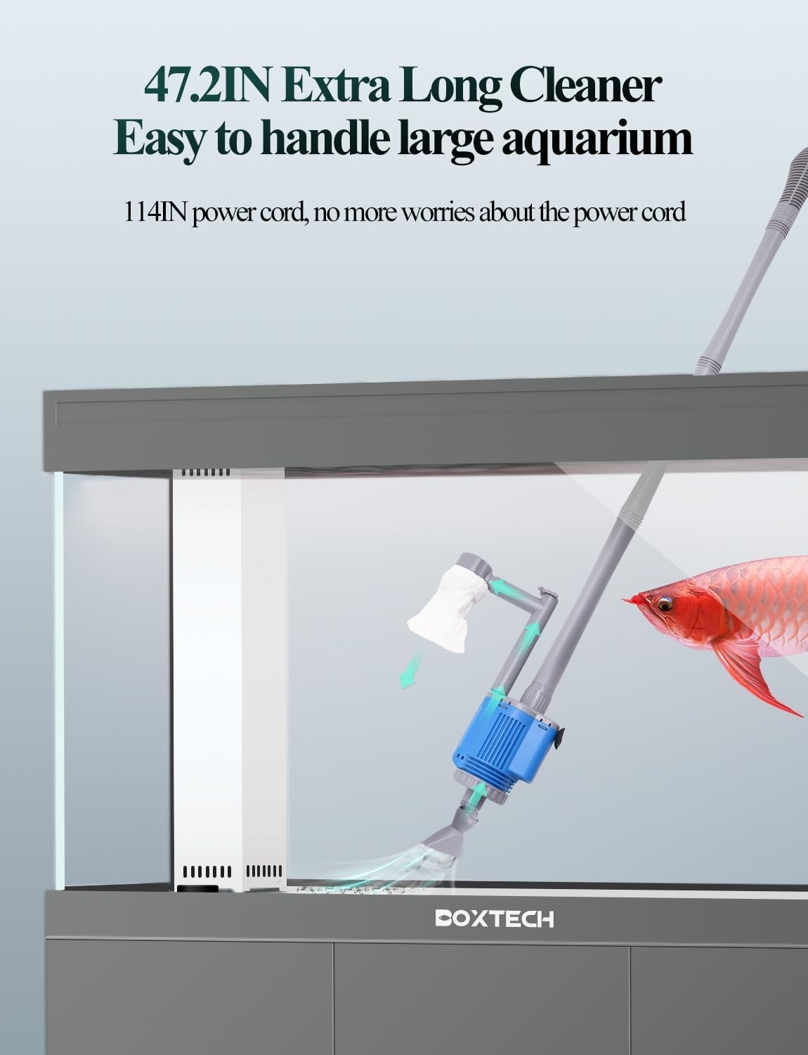 - Electric Automatic Removable Vacuum Water Changer Sand Algae Cleaner Filter...