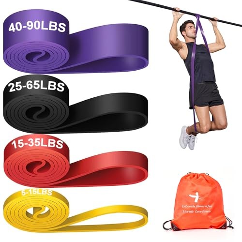 Pull Up Assistance Bands Set 5 LBS - 230 LBS, Long Resistance 5 LBS - 90 LBS