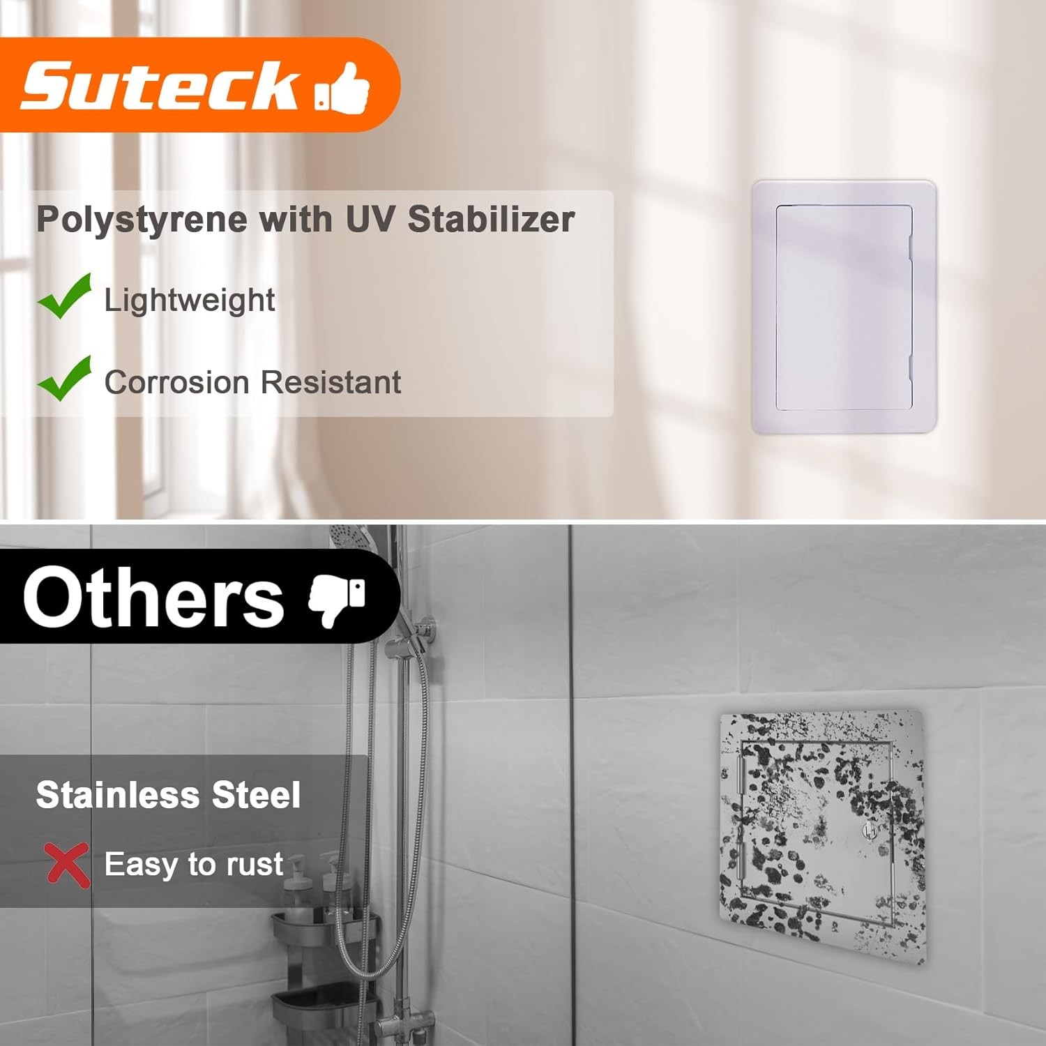 Plastic Access Panel Drywall Ceiling 4x6 Inch Hinged White Door