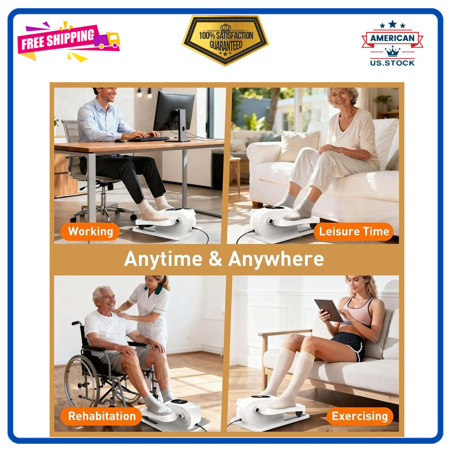 Under Desk Electric Elliptical Exercise Machine 15 Speed Seated Leg Exerciser
