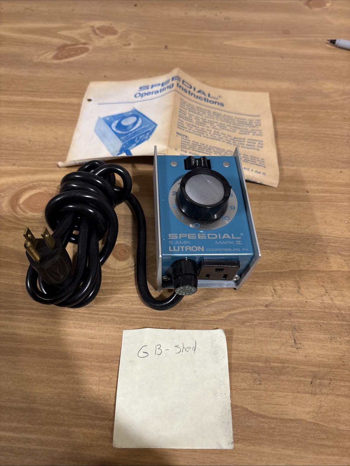 Lutron SpeedDial Mark II (5 Amp) – Vintage Variable Control – With Box