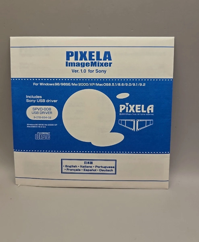 PIXELA Image Mixer For Sony V1.0 Win. 98/Me/2000/XP Mac 8.5.1/8.6/9.0/9.1/9.2(T5