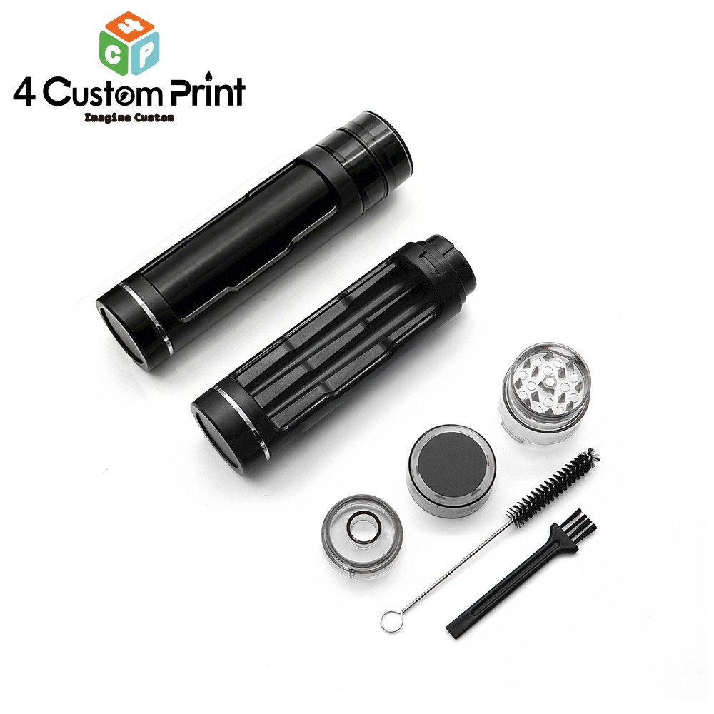 The Grind & Cone Combo: 2-in-1 Herb Grinder and Pre-Rolled Cone Carrier Black