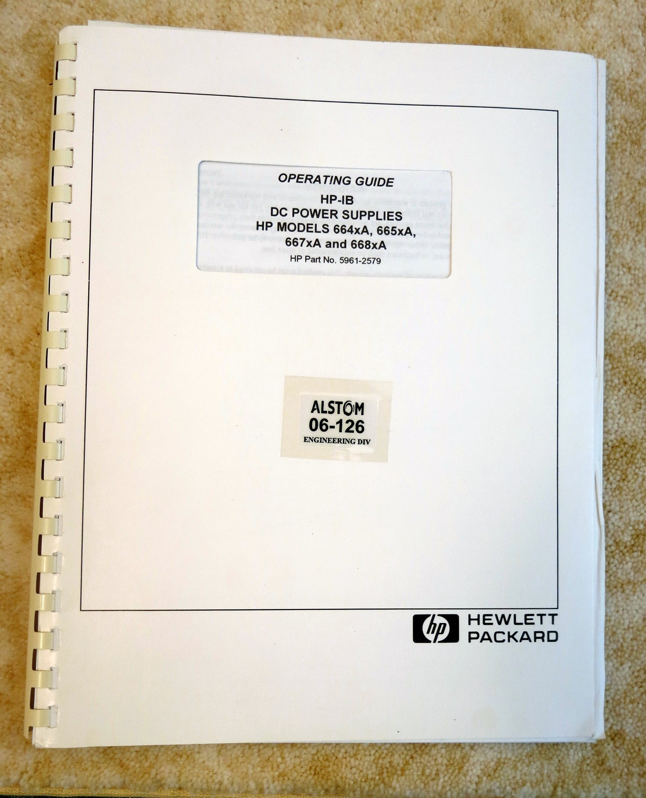 HP 664xA 665xA 667xA 668xA Power Supply Instruction Manual No Schematic