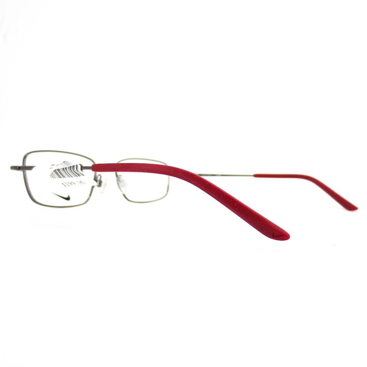 Nike Eyeglasses Frames 8183 060 Gunmetal Grey Red Rectangular Full Rim 52-18-140