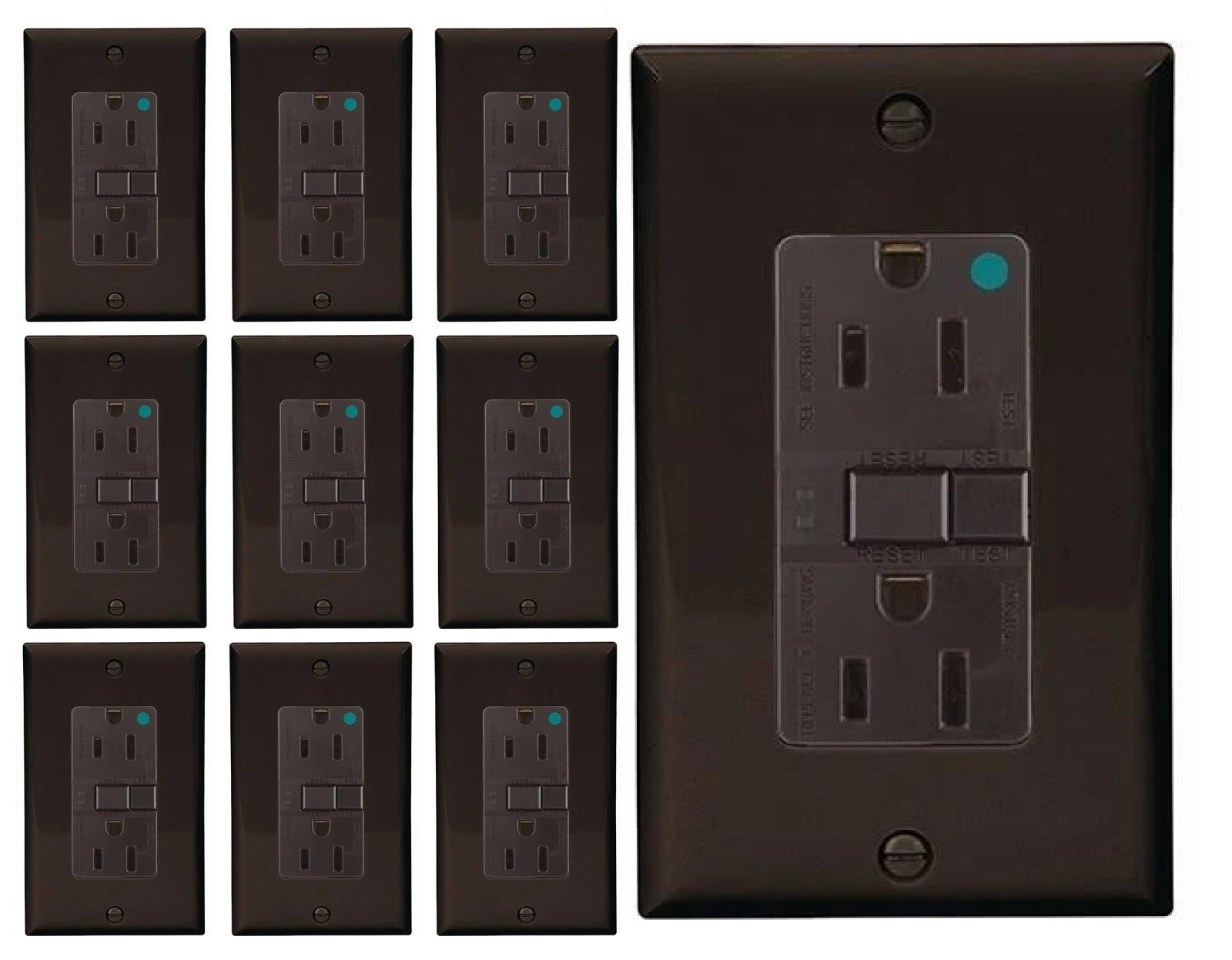 10 Eaton Brown Hospital Grade GFCI Duplex Receptacle 5-15R 15A 125V 2P3W SGFH15B