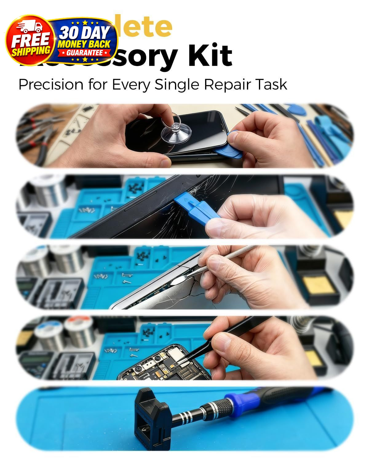 80 IN 1 Professional Computer Repair Tool Kit, Precision Small, Blue