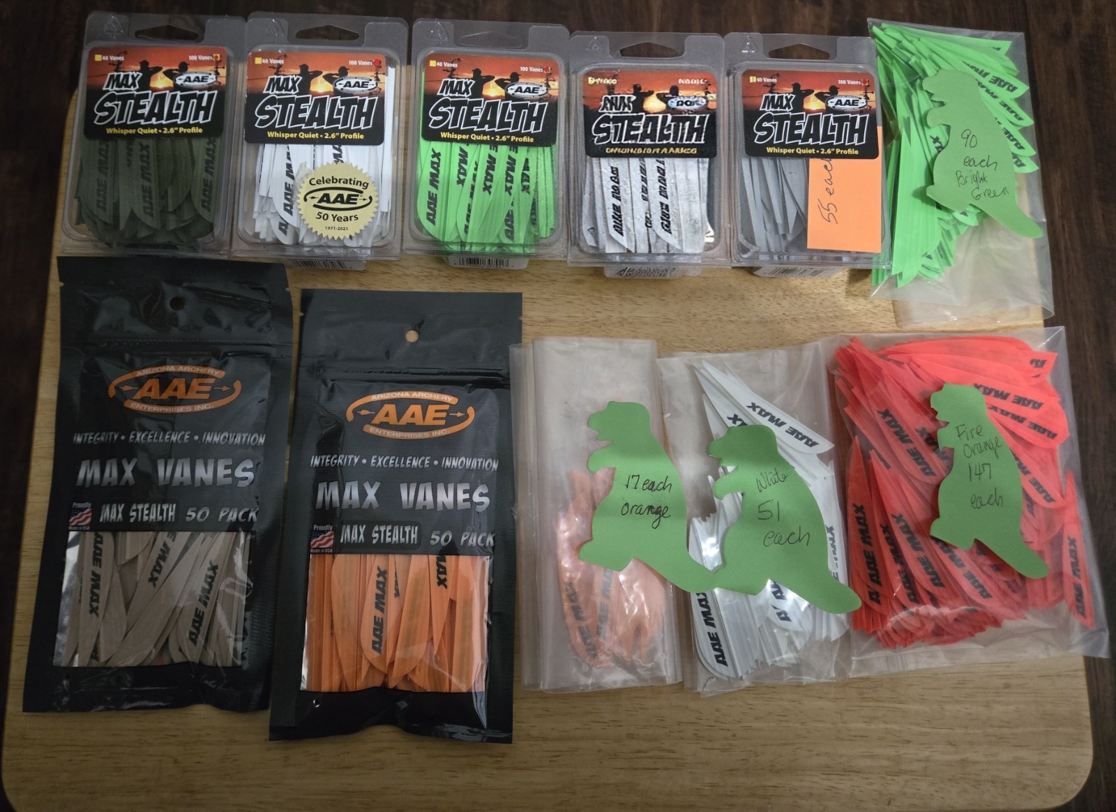 AAE Max Stealth Lot Of Different Colored Vanes All New Please Read Description