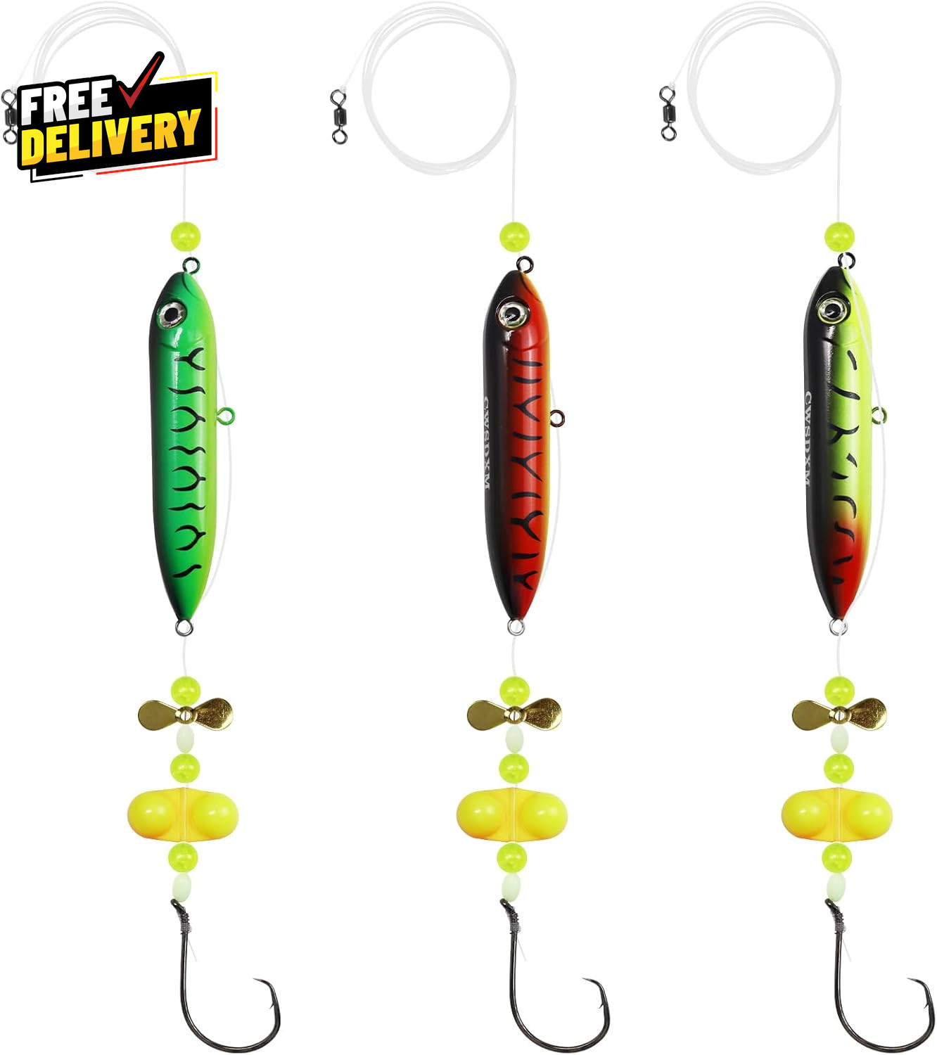 Catfish Float Rig Demon Dragon Style Rattling Line Float Propeller and Circle...