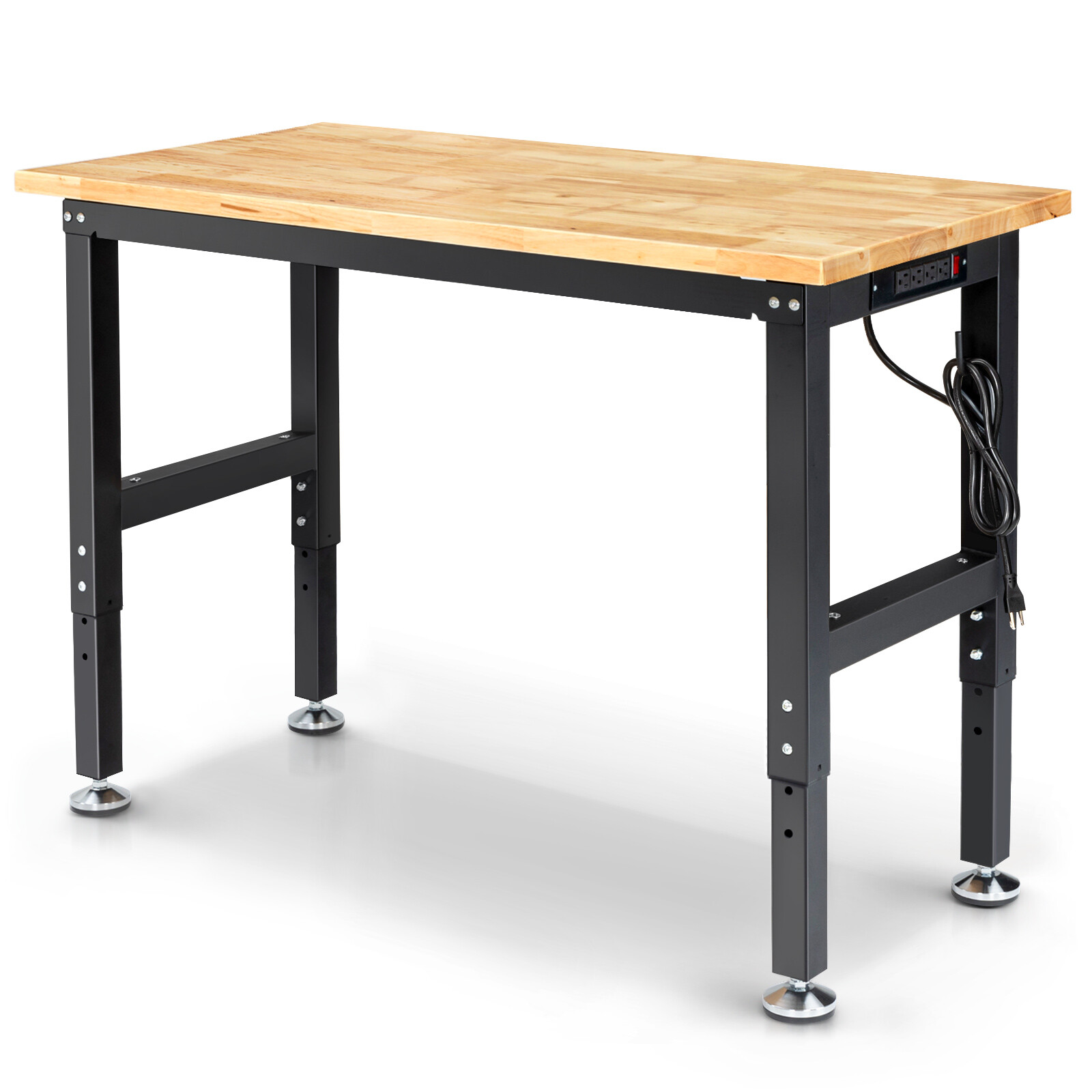 Adjustable Workbench 48'' 2000 Lbs Heavy-Duty Work Benches with Power Outlets