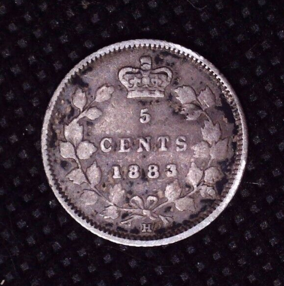 1883-H Canada 5 Cents Low Mintage .925 Silver 5(C)