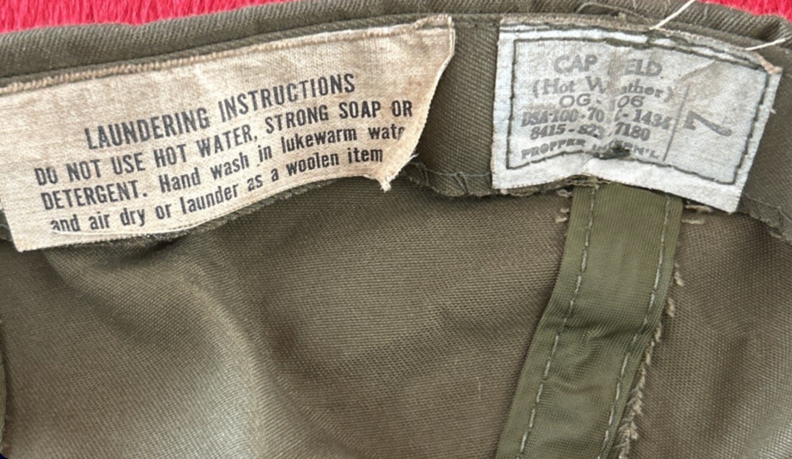 Vietnam US Army Military OG-106 Hot Weather Field Baseball Cap Hat 7 - 1970