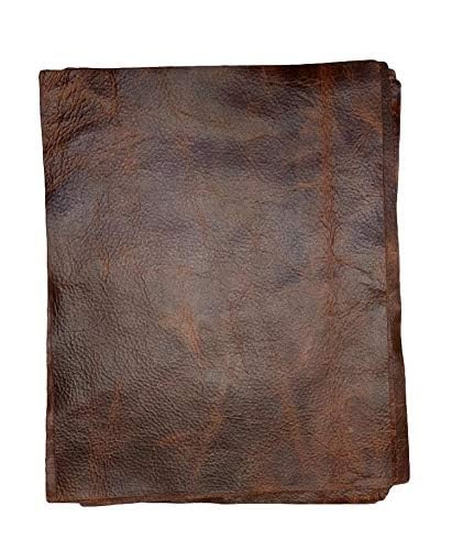Distressed Cowhide Pull Up Leather Bourbon Pre Cut Piece 8.5x11 Inch